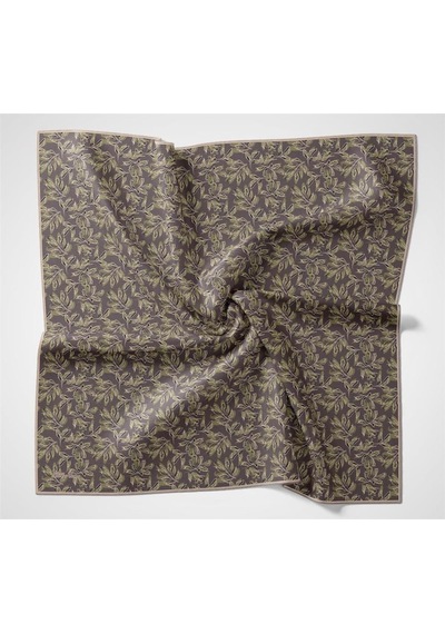 Silk Home Pamuk Polyester Soft Eşarp Soluk Mor Çiçek Desenli Kaymaz Dokulu 90x90 Çok Renkli