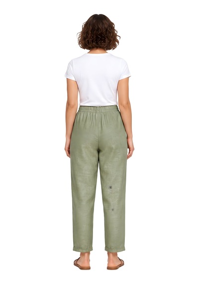 Lili Woman Kadın Beli Lastikli Bağcıklı Cepli Rahat Kesim Pantolon Haki Lw.gk-pnt002hk