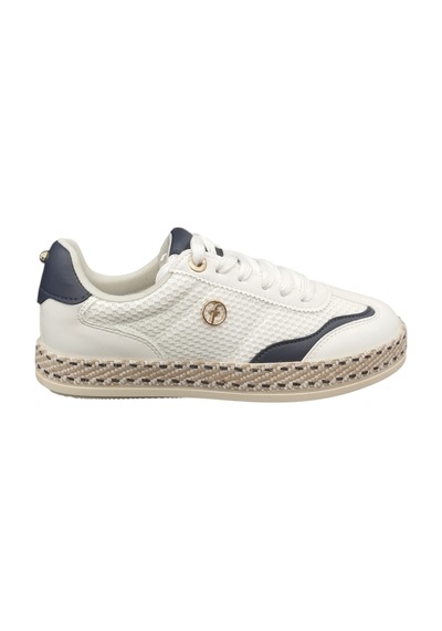 Taşçı Ayakkabı Flet 363 Kadın Ortopedik Hasır Detaylı Triko Günlük Sneaker Ayakkabı Beyaz