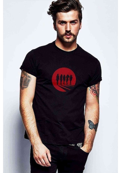Silhouette Bad Girl Baskılı Siyah Erkek Tshirt