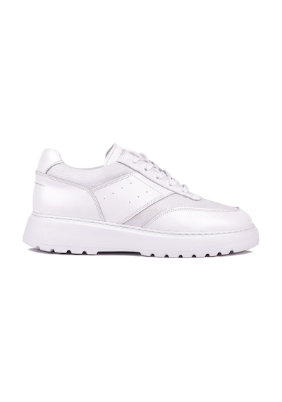 Shoetyle - Hakiki Deri Beyaz Renk Günlük Erkek Sneaker - 115-k643 -1621