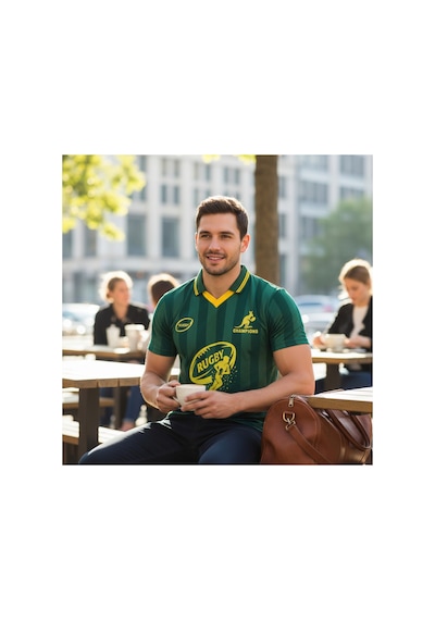 Urbantrendstore Rugby Tasarımlı Günlük Rahat Kullanım Casual Tişört Yeşil Kısa Kol Urbantrendstore Rugby Tasarımlı Günlük Rahat Kullanım Casual Tişört Yeşil Kısa Kol