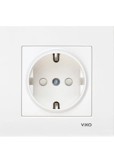 Viko Karre 90967042 Beyaz Çocuk Korumalı Çerçeveli Topraklı Priz