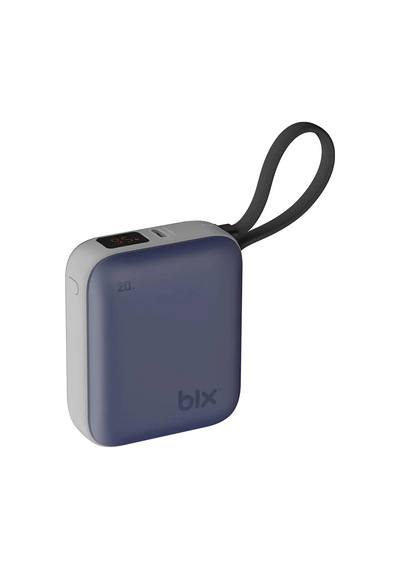 Exenar - Lacivert - Mini Powerbank 10000 Mah Cep Boy Taşınabiler Hızlı Şarj Pd 20w Dijital Göstergeli Type-c Kablolu