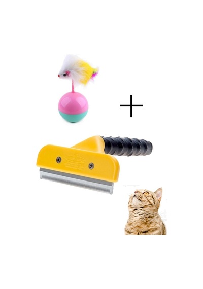 Furminator Tüy Toplayıcı Kedi Tarağı + Hacıyatmaz Kedi Oyuncağı