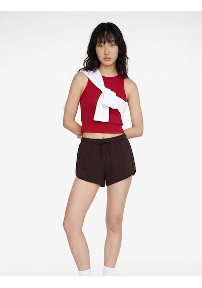 Koton Slim Fit Beli Bağcıklı Biyeli Mini Şort Kahverengi 6sal40105ık Kahve