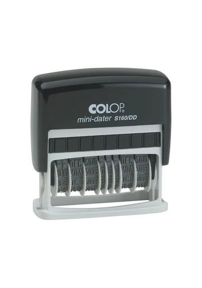 Colop S160/dd Çift Tarih Kaşe Tr Siyah Kasa Mavi Keçe - 4 x 49 MM