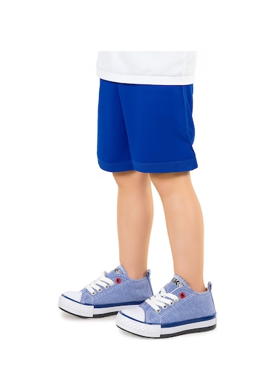 Kiko Kids Tinna Bağcıklı Erkek Bebek Keten Spor Ayakkabı Kot Mavi