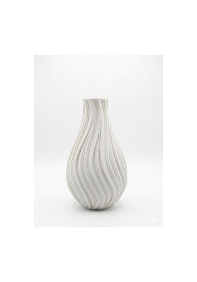 Modern Spiral Tasarım 3d Baskı Dekoratif Vazo 21 Cm Beyaz