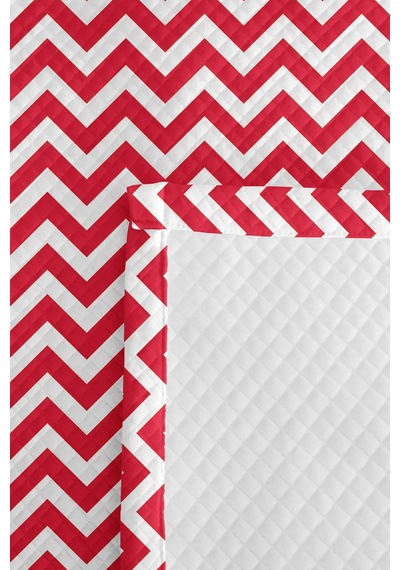 Zigzag Geometrik Fuşya Genç Odası Tek Kişilik Pike Takımı - Modern 160x220 Cm Kapitone Yatak Örtüsü Mercansı Sis Sırları