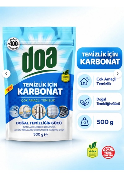Doa Temizlik İçin Karbonat 2000 Gr Çok Amaçlı Temizlik Karbonatı Ev, Mutfak, Banyo Ve Yüzey Temizliği Doa Karbonat 4'lü Set