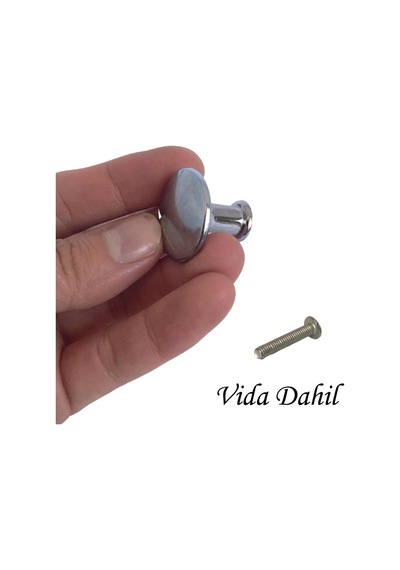 Düz Düğme Krom Kulp Mobilya Çekmece Dolap Kapak Kulbu Metal Kulp Aksesuarları Vidalı