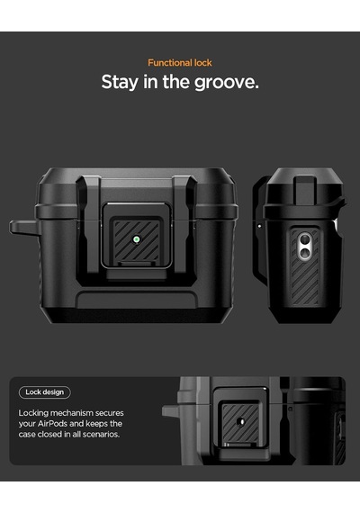 Airpods Pro 3 İle Uyumlu Kılıf Lock Fit Matte Black - Acs09825