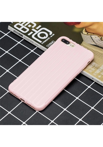 Ally Apple iPhone Uyumlu iPhone 8 Plus 7plus Trunk Lines İnce Soft Silikon Kılıf- 5775 Kırmızı