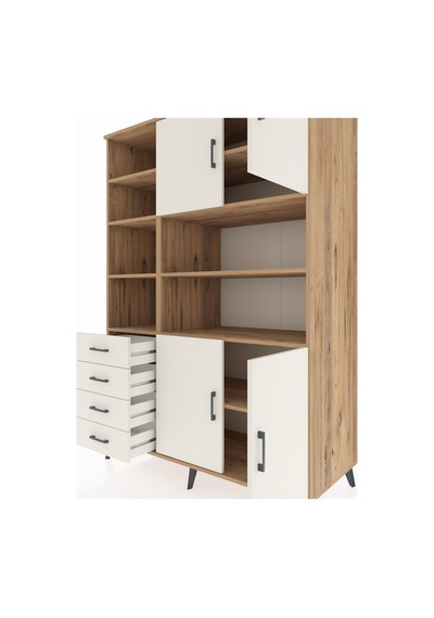 Kronos Dolap 9 Raflı 4 Çekmeceli 4 Kapaklı 132x59x195 Çam-ayt... Çam