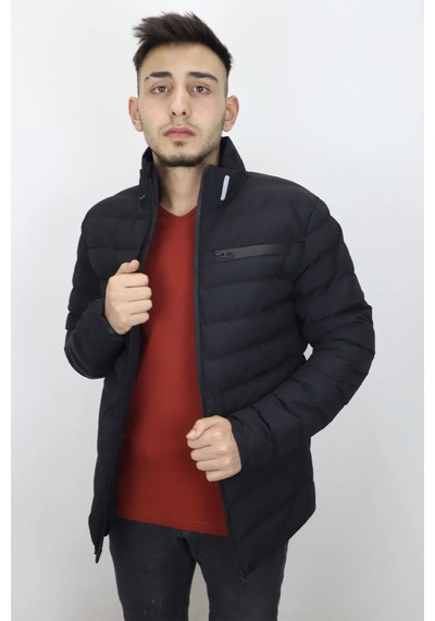 Rodrigo Dmctekstil Erkek Dogu23 Hakim Yaka Spor Kesim Dar Kalıp Kışlık Mont Siyah
