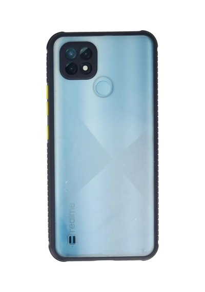 Jenerik Realme C21 Kılıf Miami Şeffaf Silikon - Lacivert