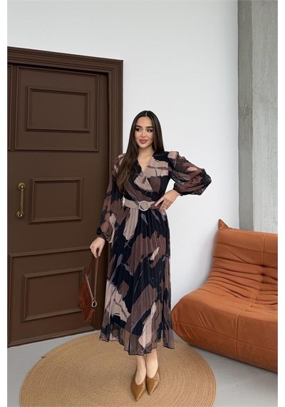 Neşeli Butik Kadın Kahverengi Beli Kemerli Piliseli Şifon Astarlı Midi Boy Elbise Nbelb04 Kahverengi Neşeli Butik Kadın Kahverengi Beli Kemerli Piliseli Şifon Astarlı Midi Boy Elbise Nbelb04 Kahverengi