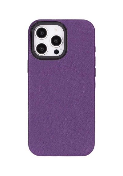 Bloomcase Aeris Dusty Mulberry Apple iPhone Uyumlu 16 Pro Magsafe Hakiki Deri Kılıfı Mor