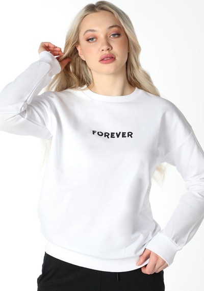Defys Kadın Baskılı Sweat Beyaz - 499138804 Beyaz