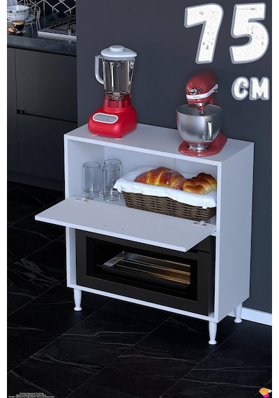 Nova Çok Amaçlı Mutfak Modülü 75x87x32 Cm Fırın Dolabı Ekmeklik Ve Mutfak Düzenleyici Beyaz Nova Çok Amaçlı Mutfak Modülü 75x87x32 Cm Fırın Dolabı Ekmeklik Ve Mutfak Düzenleyici Beyaz