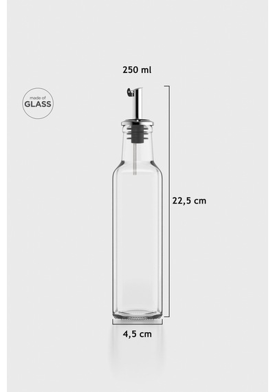 Renga Voca 250 Ml Metal Kapaklı Tıpalı Cam Yağlık 151006 Gümüş