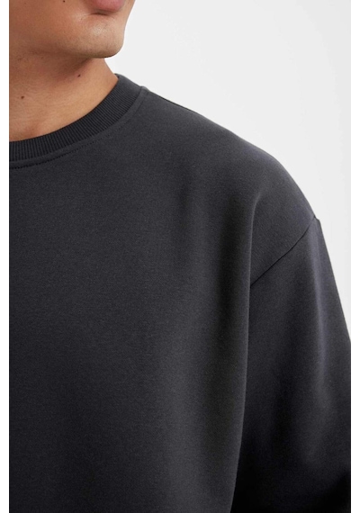 DeFacto Oversize Geniş Kalıp Bisiklet Yaka Kalın Basic Düz Sweatshirt T5139AZ24AUAR191 DeFacto Oversize Geniş Kalıp Bisiklet Yaka Kalın Basic Düz Sweatshirt T5139AZ24AUAR191