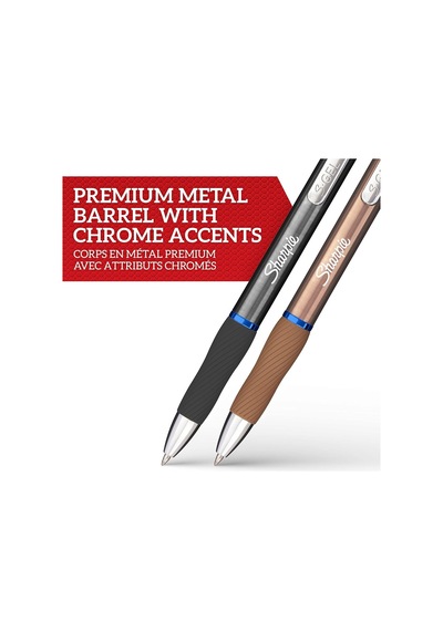 Sharpie S-gel Metal Jel Kalem, 0,7 Mm Uç, Metal Gri & Bronz 2'li Paket, Siyah Mürekkep Genel