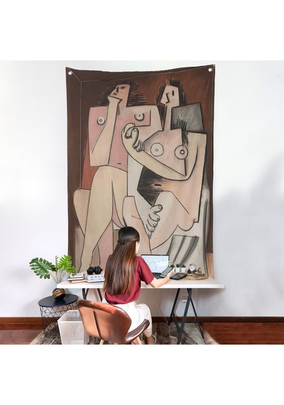 Pablo Picasso - Adam Ve Kadın Soyut Duvar Örtüsü - Homme Et Femme-7329