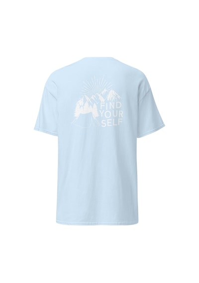 Wildstyle Find Yourself Kendini Keşfet Dağ Kamp Doğa Baskılı Unisex Pamuklu Tişört Bebek Mavisi