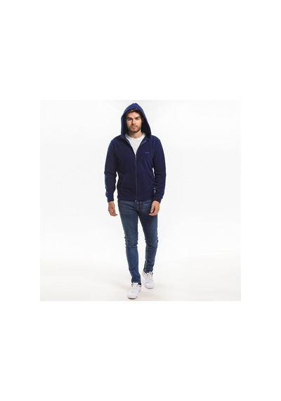 Slazenger SAMSON IN Erkek Fermuarlı Kapüşonlu Cepli Lacivert Polar