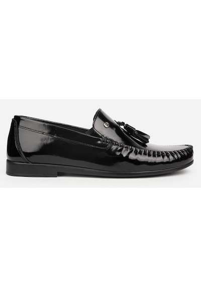 Pierre Cardin 25101 Siyah Rugan Erkek Loafer Günlük Deri Ayakkabı Siyah Rugan