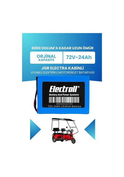 Jgr Electra Kabinli Uyumlu Batarya Standart Kapasite Lifepo4 72v 24ah Elektrikli Motorsiklet Bataryası