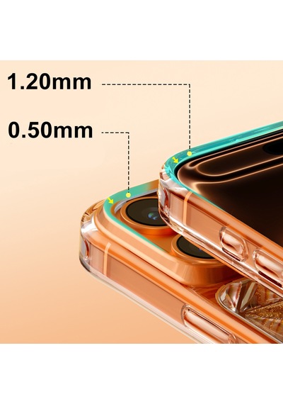 İphone 18 Pro Max Uyumlu Kılıf 3d Buz Blok Desenli Zore Paris Kairo Tpu Kapak Turuncu