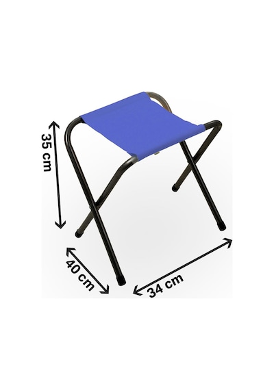 Exent 45x60 Cm Kamp Sehpası + 3 Adet Mavi Tabure Piknik, Bahçe Balkon Sehpası Katlanır Sehpa-b-3m Çok Renkli