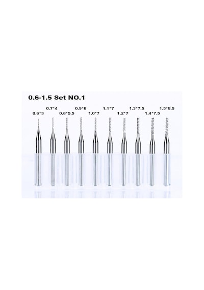 Tungsten Karbür Pcb Kesme Cnc Freze Ahşap Işleme 1.3Mm 10 Adet