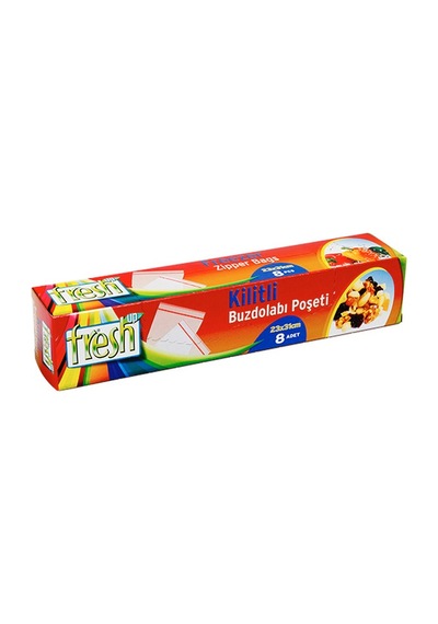 Fresh Up Orta Boy Kilitli Buzdolabı Poşeti 8'li  23 x 31 CM