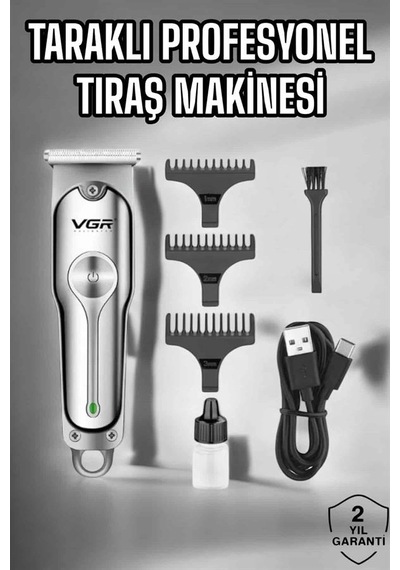 Tıraş Makinesi Paslanmaz Çelik Taraklı Güçlü Motor 1.5 Saat
