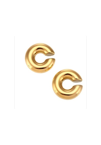 Chunky Earcuff Büyük Bombeli Earcuff Gold Renk Renkli