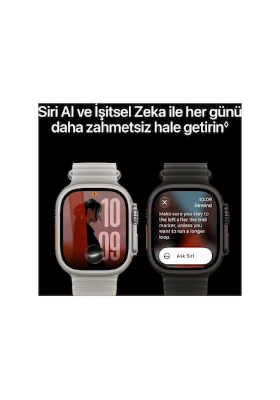 Apple Watch Ultra 4 Gps + Cellular 49MM Natural Titanyum Kasa - Yarı Saydam Gri Ocean Kordon Akıllı Saat (Distribütör Garantili)