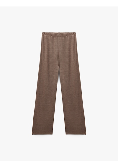 Koton Viskon Karışımlı Rahat Kalıp Beli Lastikli Pijama Altı Kahverengi 6wlk40108mk Kahve
