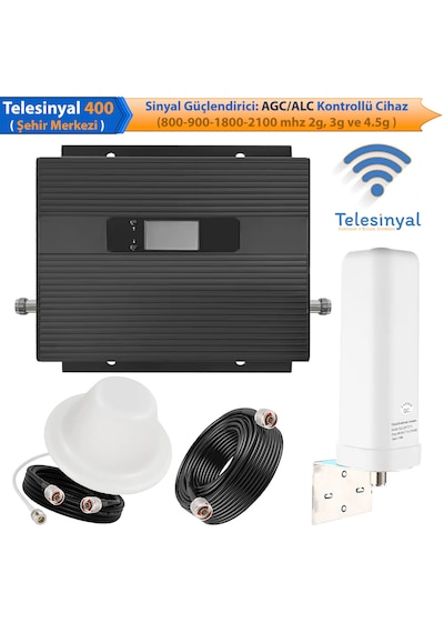 Telesinyal 400 Şehir Merkezi 800-900-1800-2100 Mhz Dört Bantlı Agc/alc Kontrollü Gsm Sinyal Güçlendirici