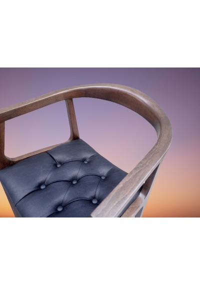 Bengimobilya Sandalye Kayın Ahşap Tam Kolçaklı Model Zus589 Suni Deri Kapitone