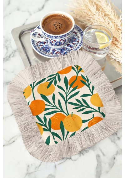 Limon Bahçesi Saçaklı Sunum Peçetesi - Mediterranean Modern Yeşil Turuncu Krem Bardak Altlığı Mendil Buzlu Dumanlı Nar Limon Bahçesi Saçaklı Sunum Peçetesi - Mediterranean Modern Yeşil Turuncu Krem Bardak Altlığı Mendil Buzlu Dumanlı Nar