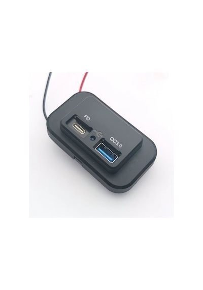 Type-c Usb 2 Portlu Araç Şarj Soketi Adaptörü 12v-24v