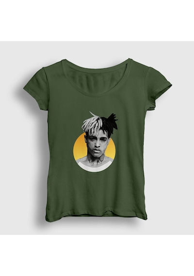 Presmono Kadın Sun Xxxtentacion T-shirt Haki