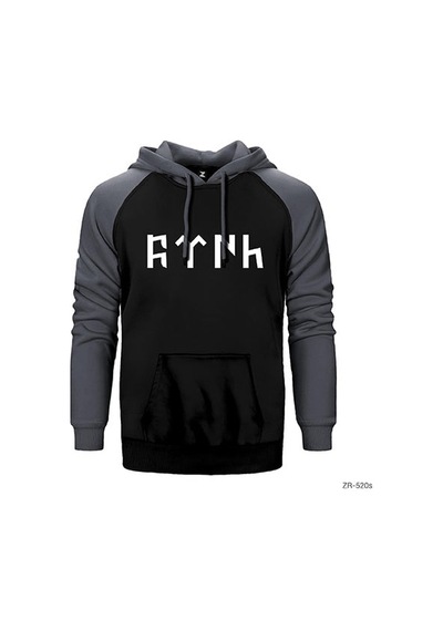 Türk Yazılı Kırmızı Renk Reglan Kol Sweatshirt / Hoodie