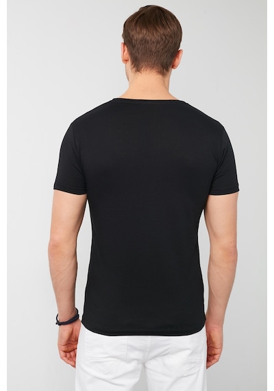 Buratti Pamuklu Slim Fit V Yaka Basic Erkek T Shirt 5412001 Siyah