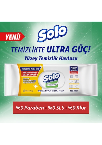 Solo Limon&portakal Tazeliği Yüzey Temizlik Havlusu 12'li