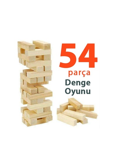 Çocuklar için Eğitici Denge Oyunu Ahşap Jenga
